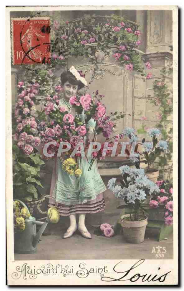 Femme avec bouquet de roses — Saint-Louis — A&S 333