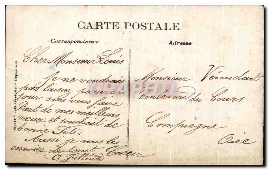 Femme avec bouquet de roses — Saint-Louis — A&S 333 — Verso