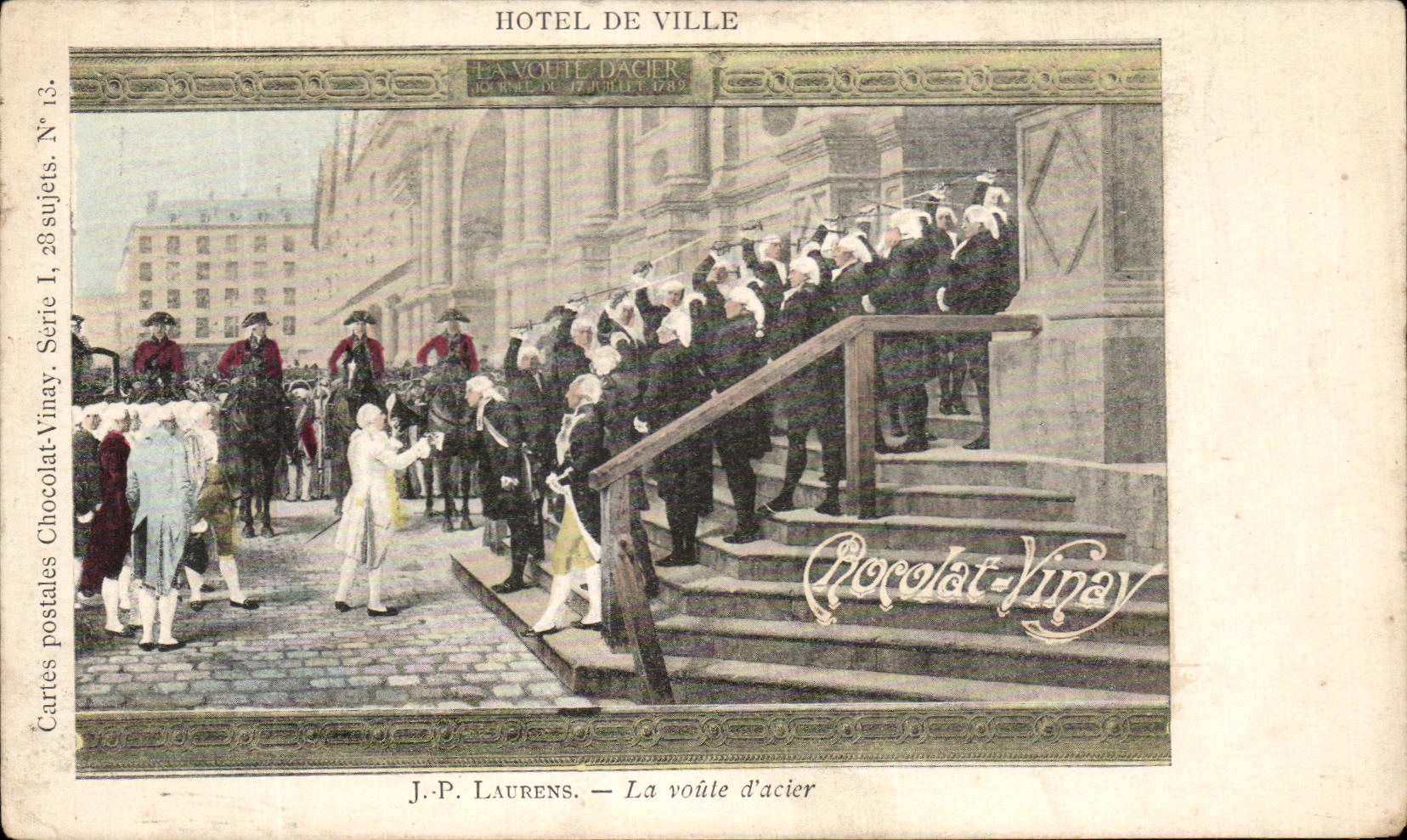 CPA Fantaisie Hotel de ville Laurens La voute d'acier Chocolat Vinay 