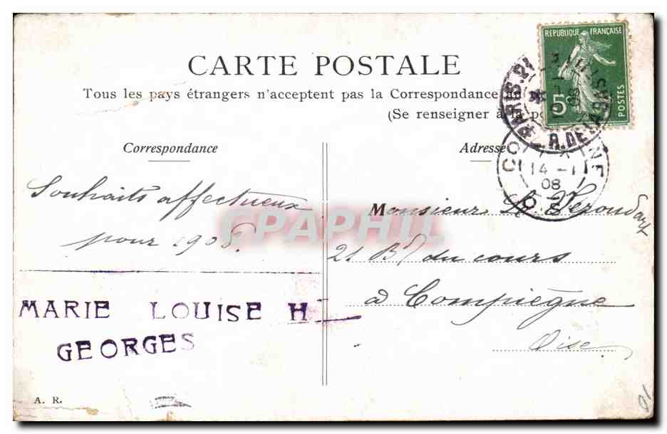 CPA Fantaisie Bonne annee — Rückseite