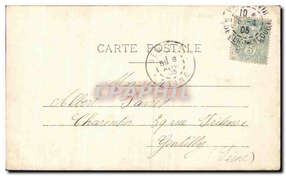 Printemps — Poème et jeune femme sous un arbre fleuri — A.N. Paris, n°333 — Achterkant