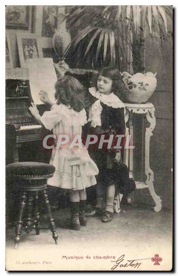CPA Fantaisie Enfants Musique de chambre Piano