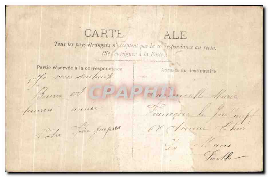 CPA Fantaisie Homme  — Back