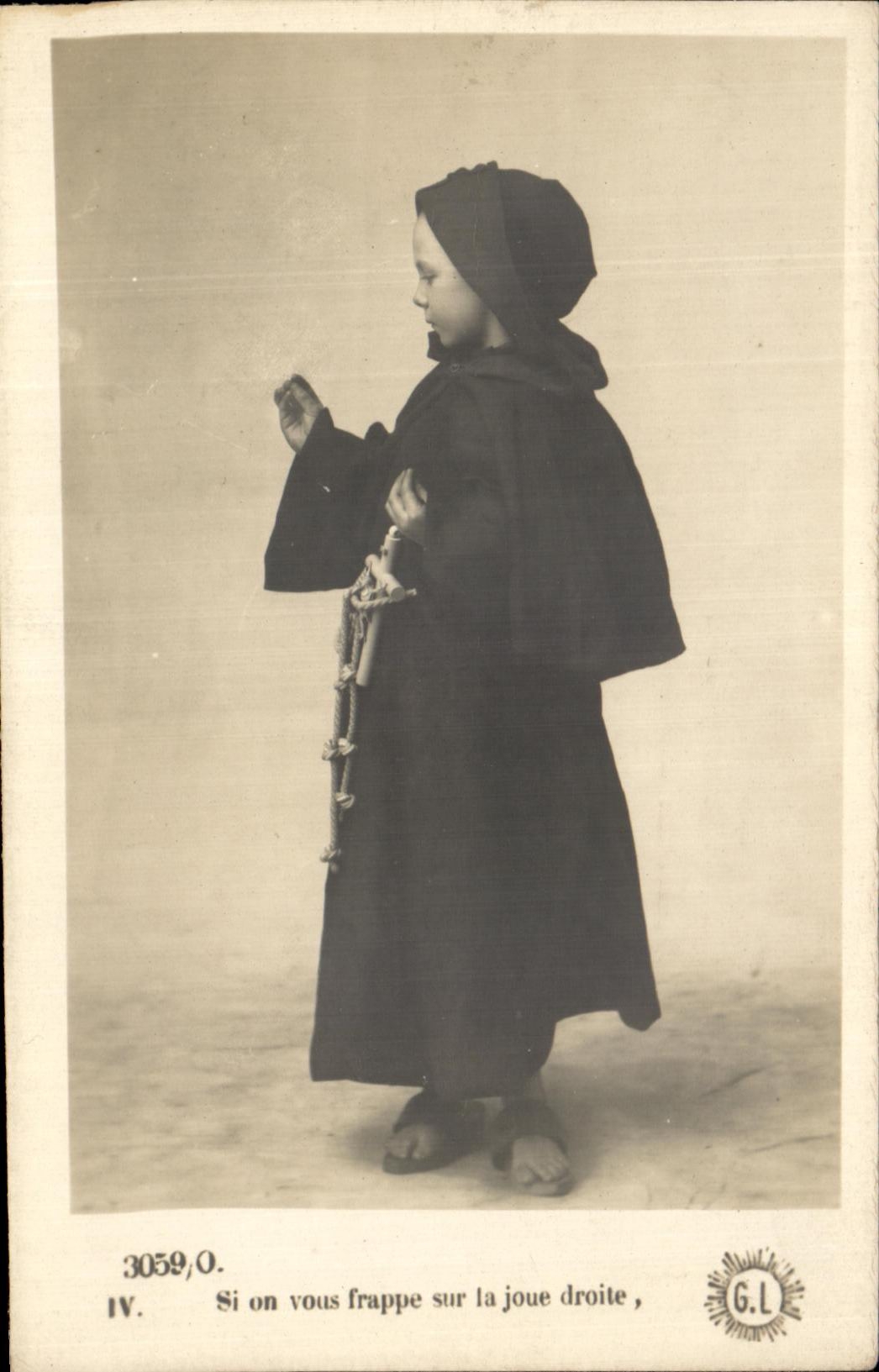 CPA Fantaisie Enfant Moine 