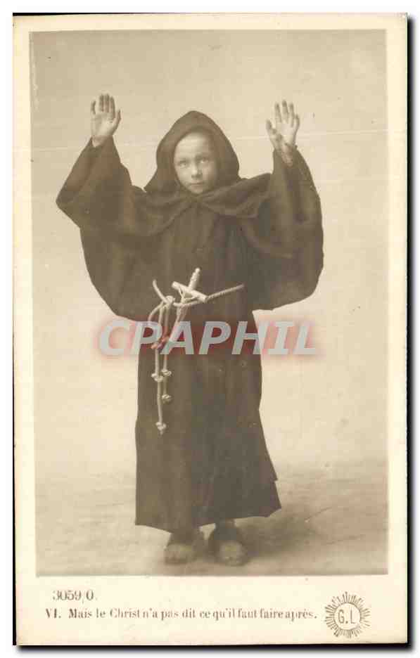 CPA Fantaisie Enfant Moine 