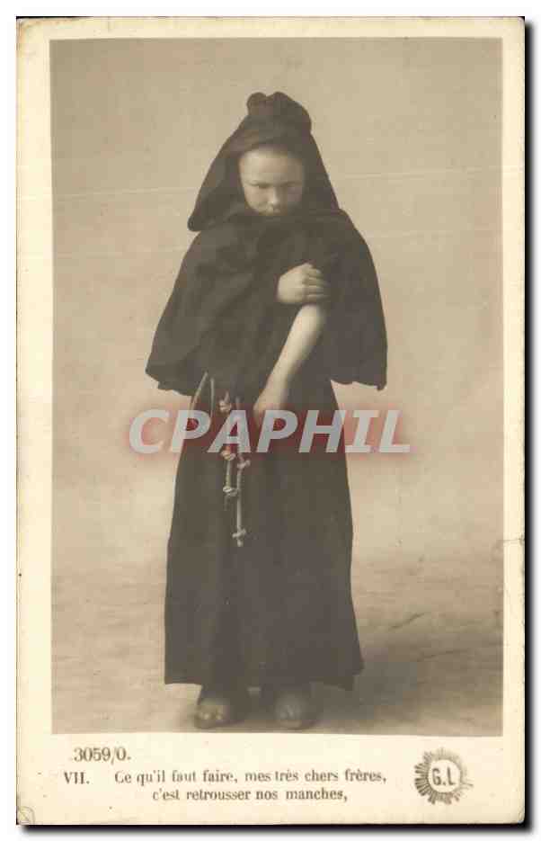 CPA Fantaisie Enfant Moine 