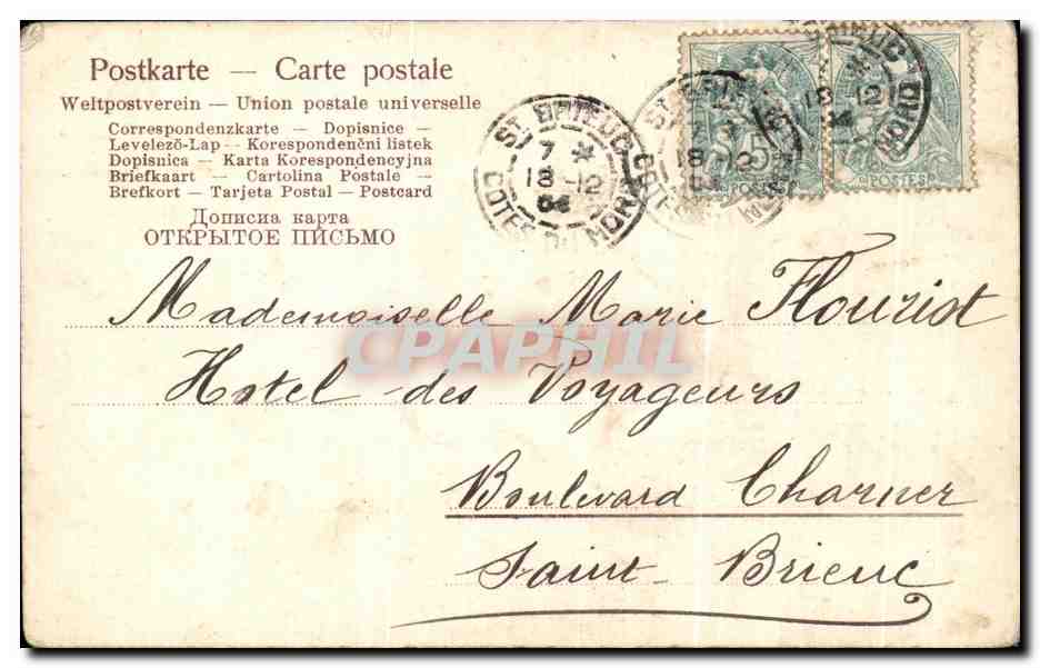 CPA Fantaisie Fleurs  — Verso
