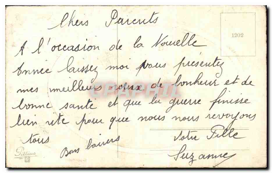 CPA Fantaisie Fleurs  — Verso