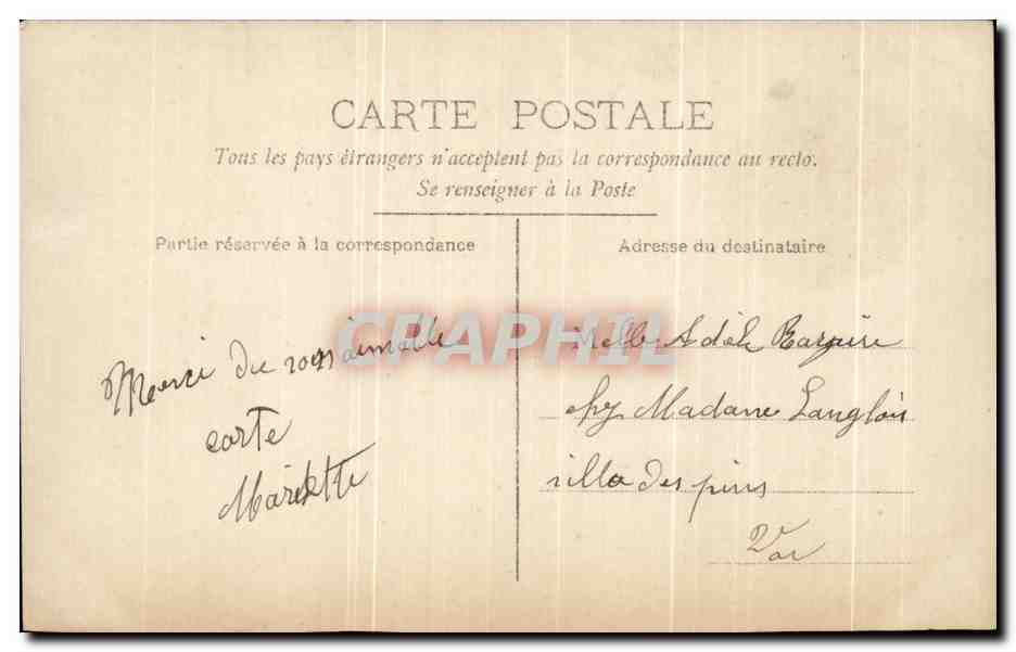 CPA Fantaisie Femme  — Rückseite