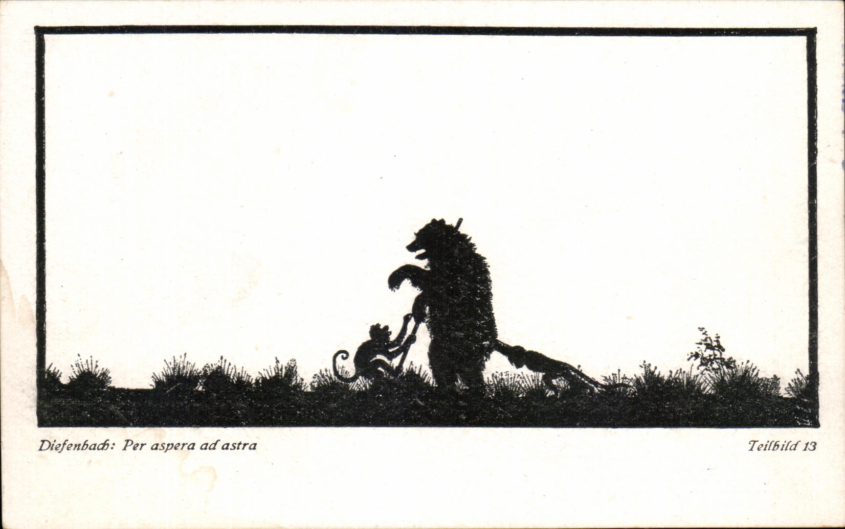 Diefenbach: Per aspera ad astra — silhouette d'un ours et d'un singe — Teubner, Teilbild 13