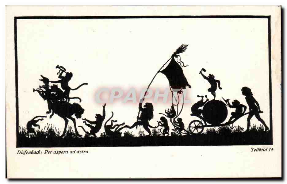 Diefenbach: Per aspera ad astra — silhouettes de personnages en action — Teilbild 14, éditeur B.G. Teubner