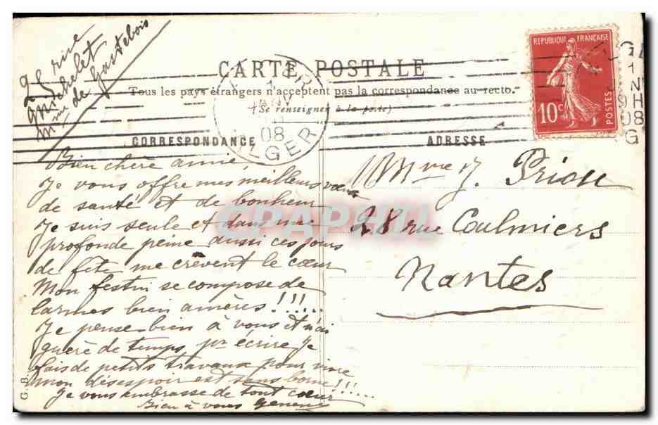 CPA Fantaisie Fleurs  — Rückseite