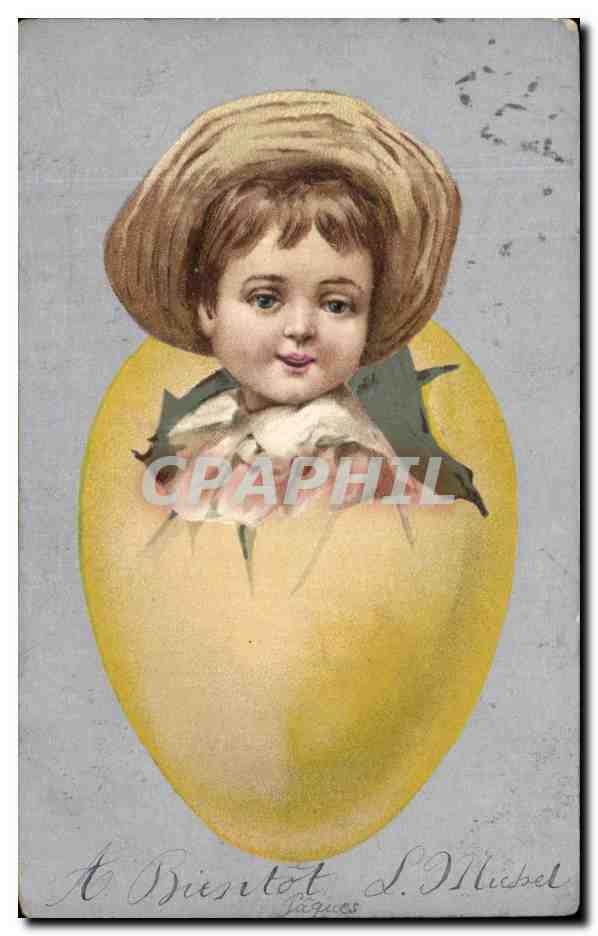 CPA Fantaisie Enfant oeuf 
