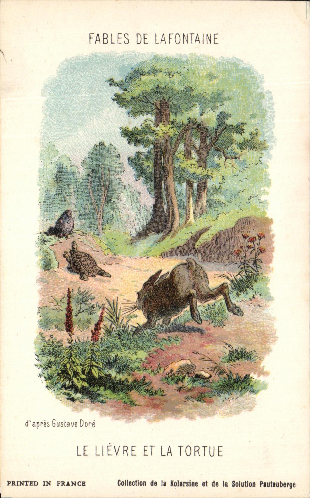 CPA Fables de la Fontaine Le lievre et la tortue Lapin