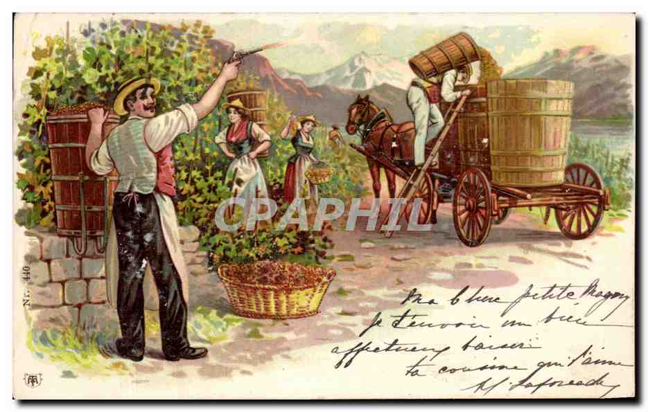 CPA Fantaisie Vignerons Vendanges Suisse