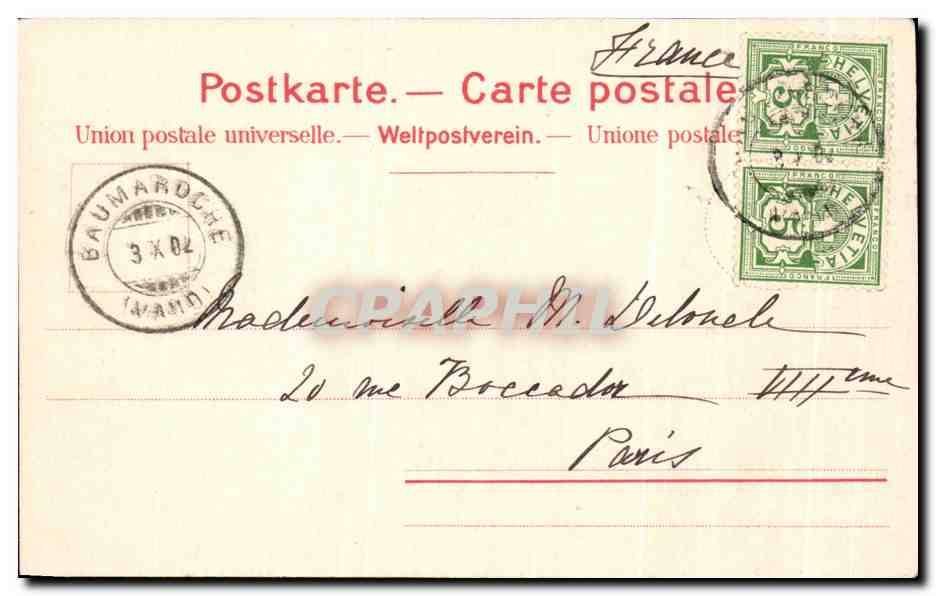 CPA Fantaisie Vignerons Vendanges Suisse — Rückseite