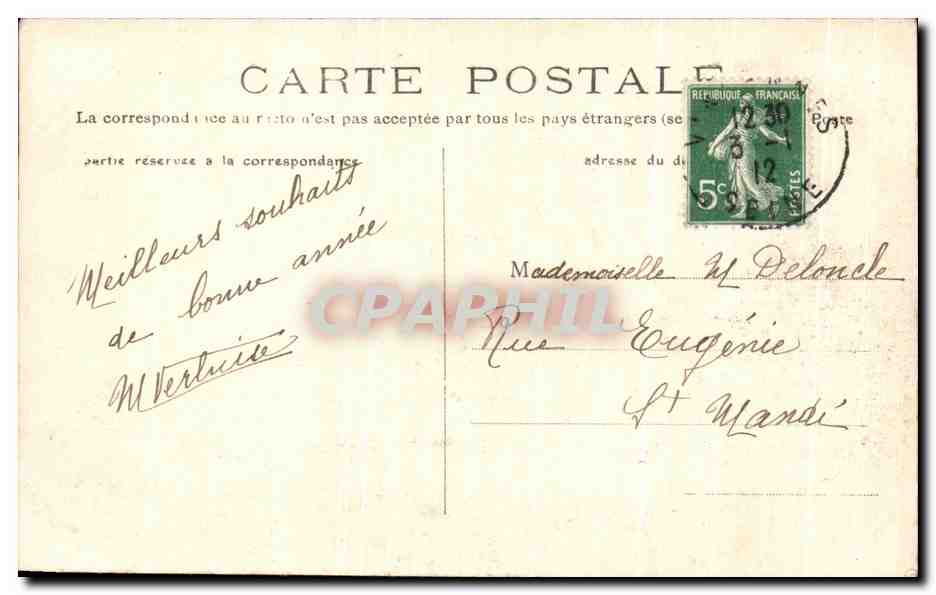 CPA Fantaisie Bonne annee — Rückseite