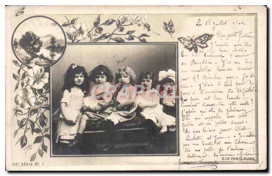 CPA Fantaisie Enfants Papillon 