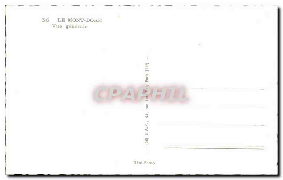 CPA le mont Dore Vue generale — Verso
