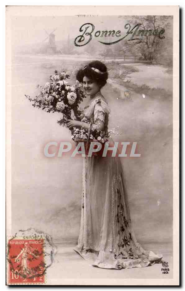 Femme en robe élégante — Bonne Année — éditée par ARS Paris 1903
