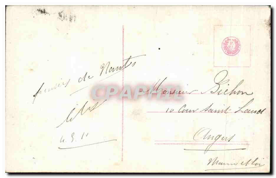 Junge Frau — mit Blumenstrauß — R. L. Léon, Nantes, Serie 2884/6 — Rückseite
