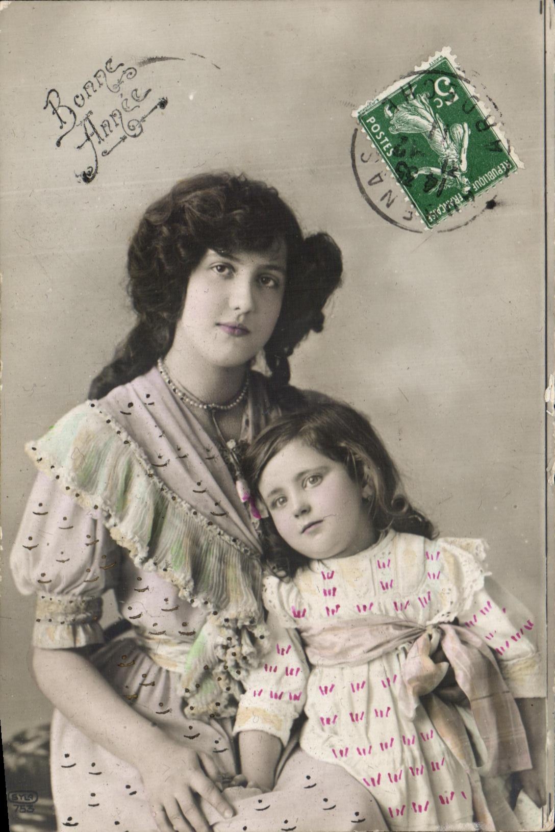 CPA Fantaisie Femme et enfant 