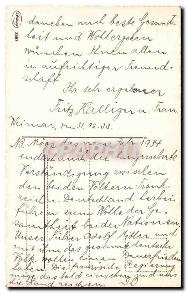 CPA Fantaisie Fleurs Fer a cheval — Verso