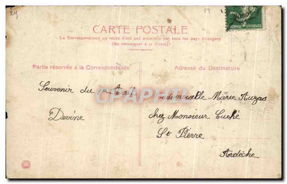 CPA Fantaisie Femme — Verso