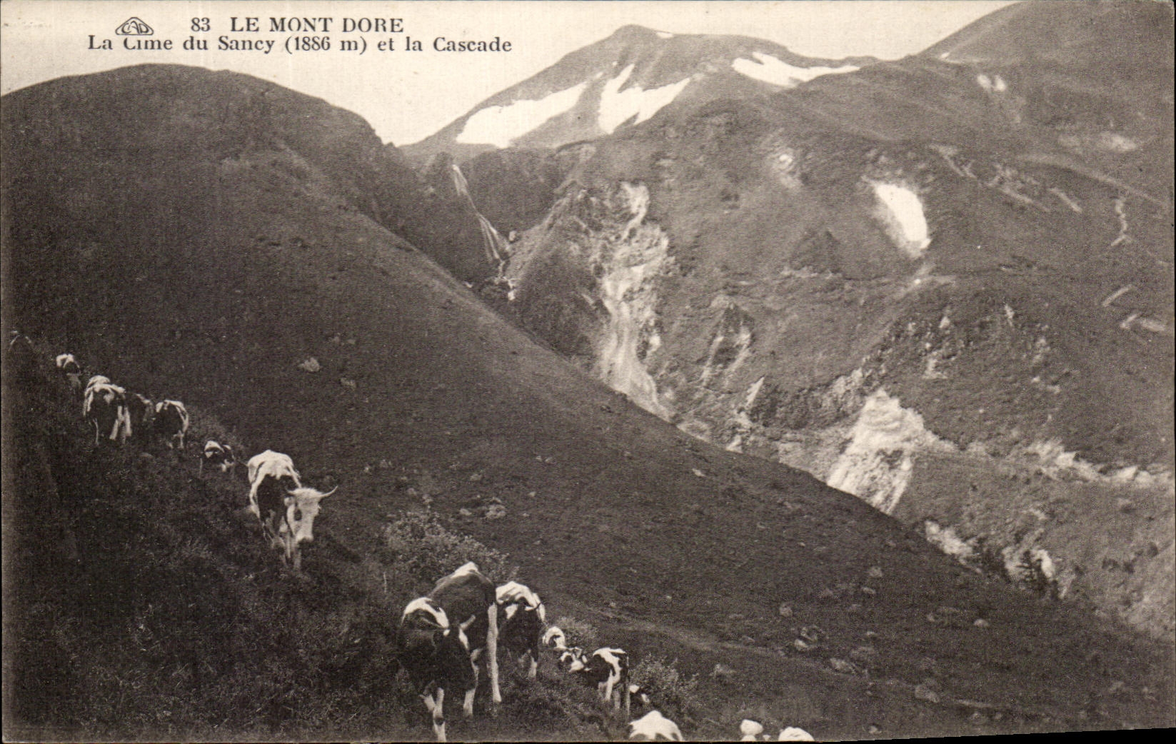 CPA Le Mont Dore La Cime Du Sancy Et La Cascade Vaches