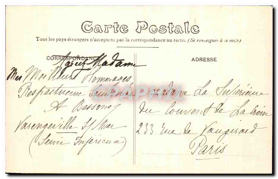 CPA Varengeville Sur Les Falaises Enfant — Rückseite