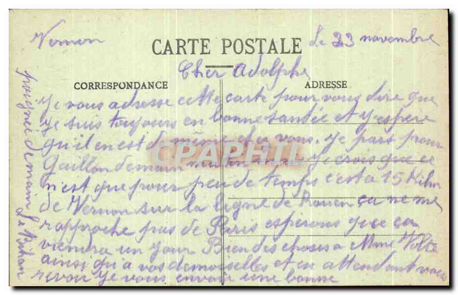 CPA Parc De Bizy Cascade Penthievre — Rückseite