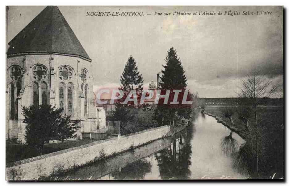 Nogent-le-Rotrou — Vue sur l'Huisne et l'Abside de l'Église Saint-Léaire