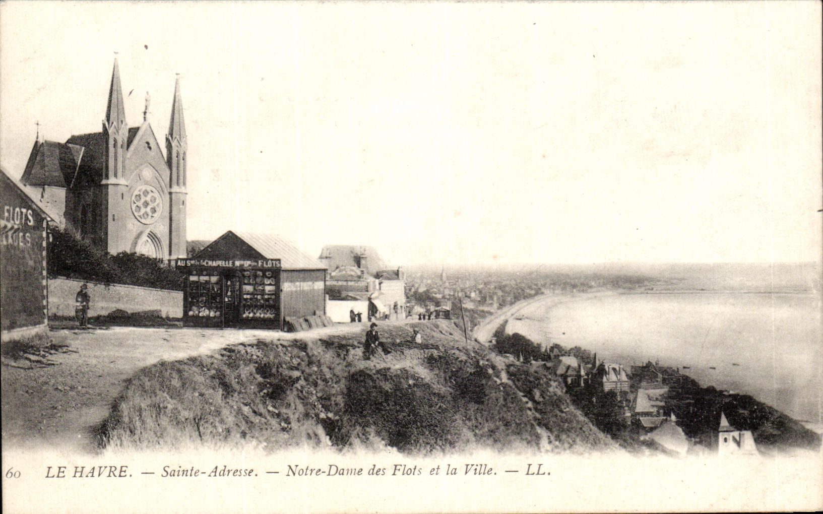 CPA Le Havre Sainte Adresse Notre Dame drs Flots et la Ville