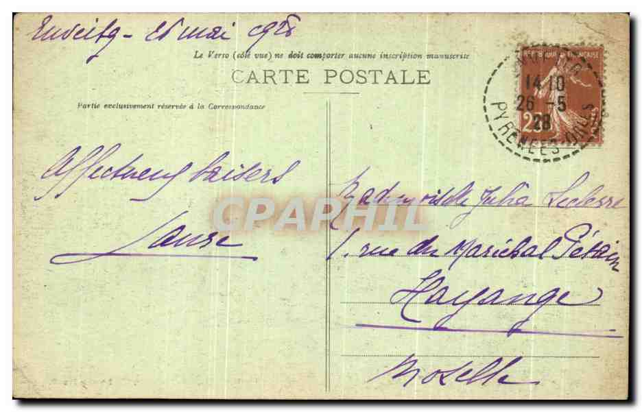 CPA Cerdagne Francaise Grand Viaduc da Carol  — Rückseite