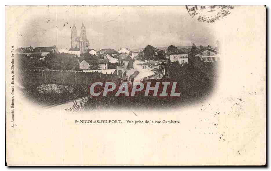 St-NICOLAS-DU-PORT — Ansicht vom Rue Gambetta — A. Renauld, Verleger, St-Nicolas-du-Port