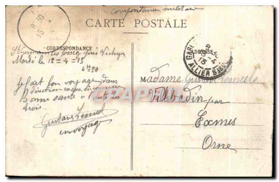 CPA Bourbonnais St Germain Des Fosses Grande Rue et Pont du Chemin de Fer — Verso