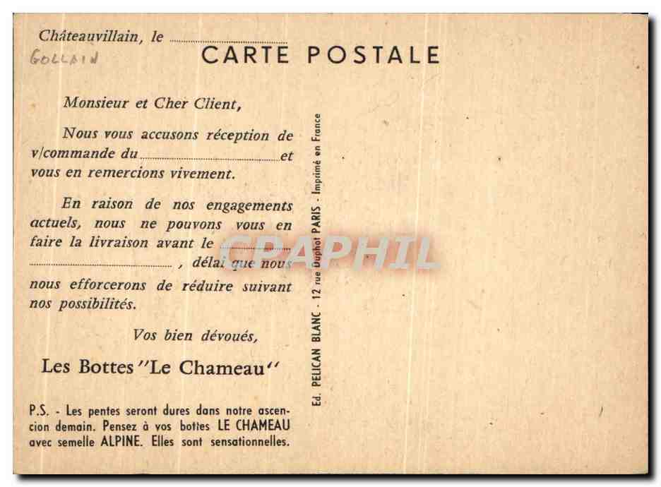 CPA Grimper devient un Plaisir avec les Bottes Le Chameau a Semelle Alpine Alpinisme  — Rückseite