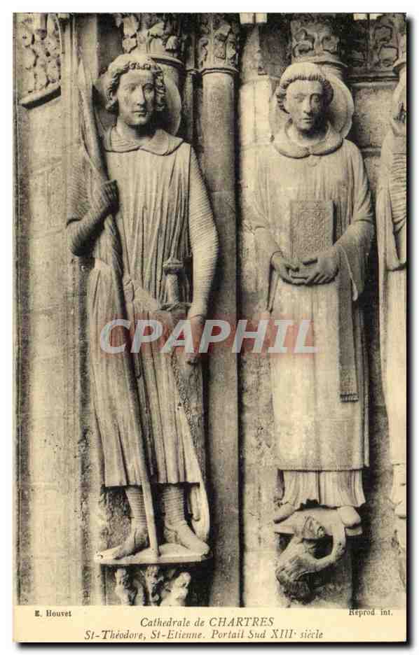 CPA Cathedrale de Chartres St Theodore St Etienne Portail Sud