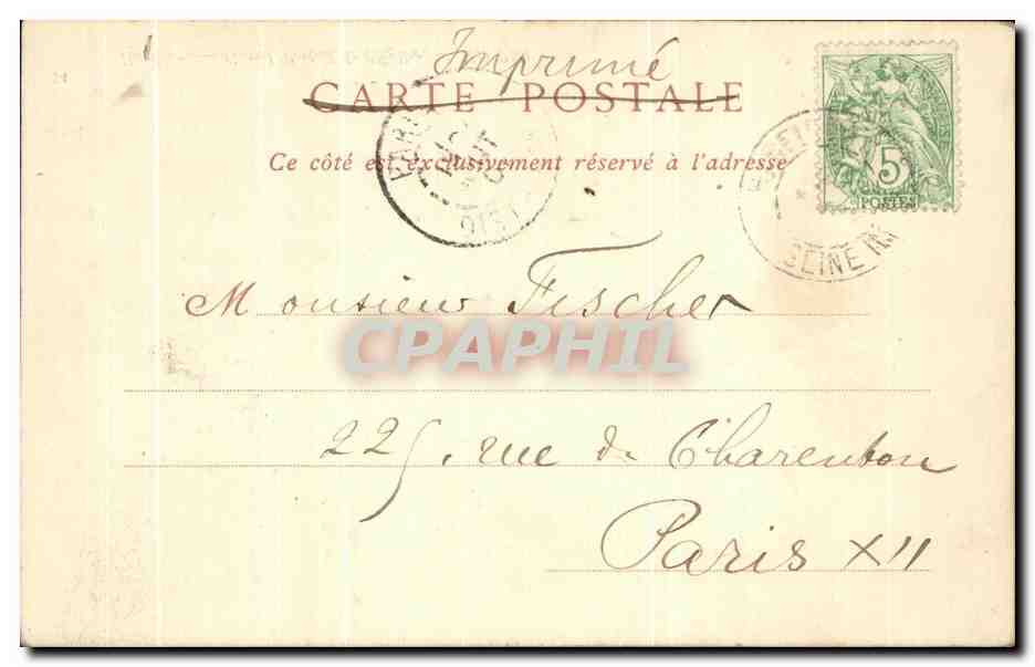 CPA Honfleur Grand Portail de l'Eglise  — Rückseite