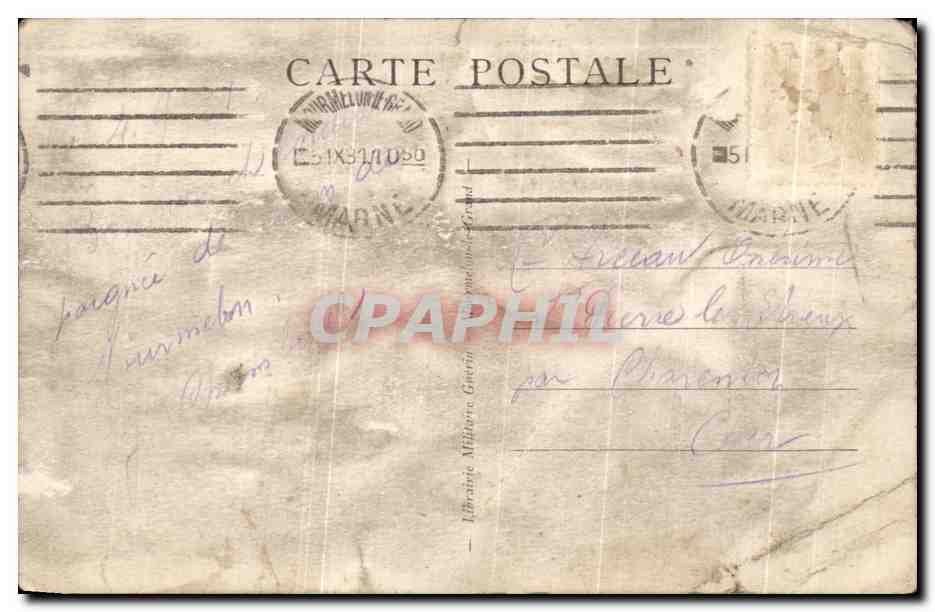 CPA Champ de bataille de Champagne Le fort de La Pompelle Vestiges de guerre classes Militaria — Reverso