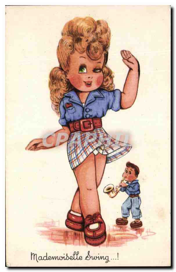 CPA Mademoiselle Swing enfant