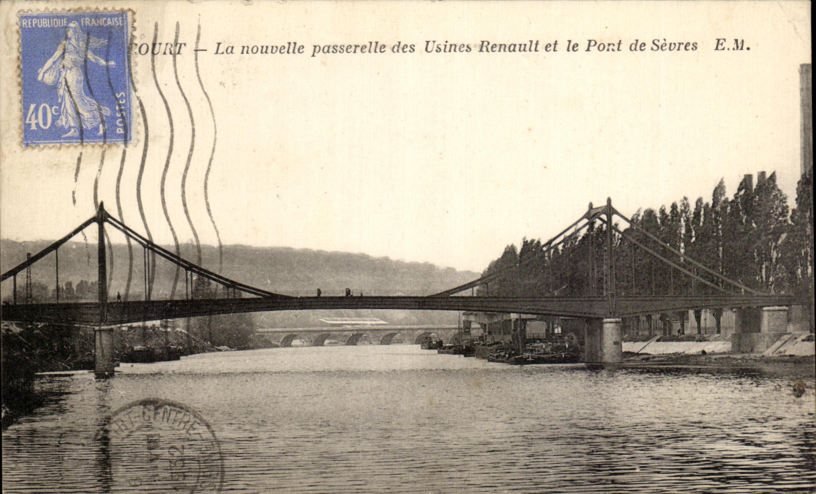 CPA Billancourt La Nouvelle Passerelle des Usine Renault et le Pont de Sevres