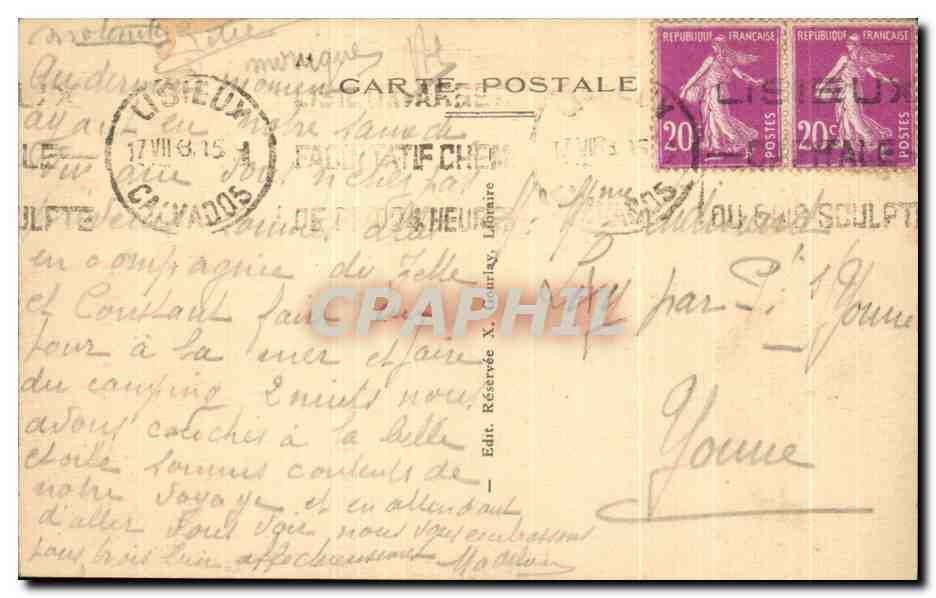 CPA Villers Sur Mer Les Bains — Verso