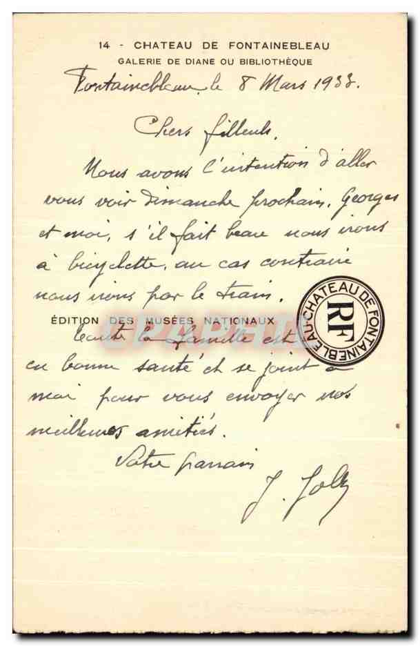 Biblioteca di Diane — Castello di Fontainebleau — Edizione dei Musei Nazionali — Verso