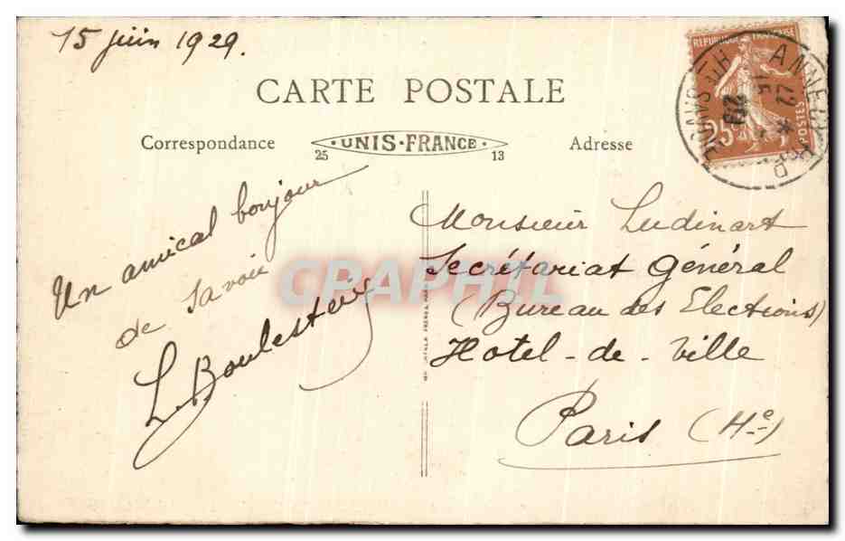 ANNECY - Le Canal et l'Impérial-Palace — B.F. n°238 — Rückseite