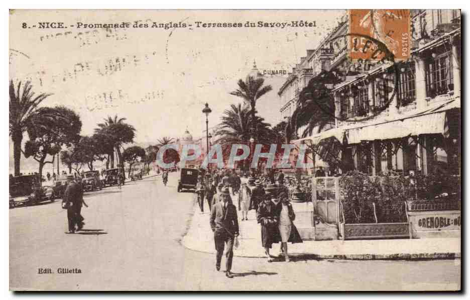 CPA Nice Promanade des Anglais Terrassee du Savoy Hotel