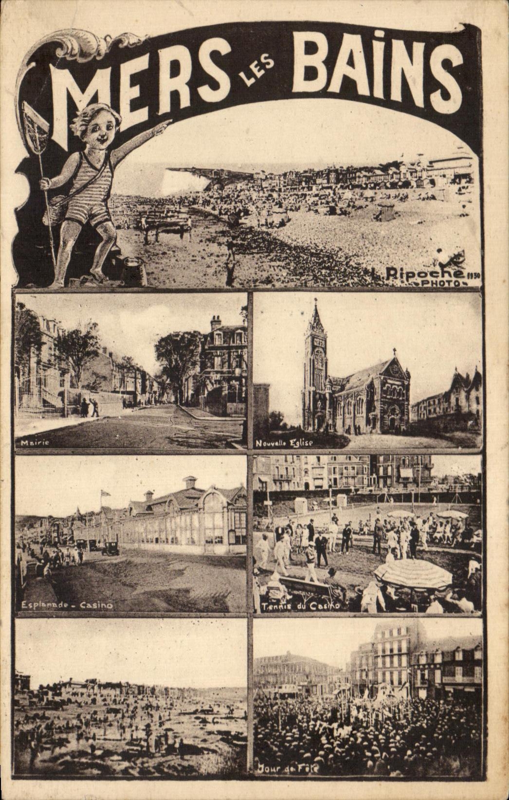Mers-les-Bains — vue panoramique et sites principaux — Ripoche Photo 1919