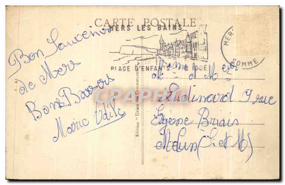 Mers-les-Bains — vue panoramique et sites principaux — Ripoche Photo 1919 — Reverso