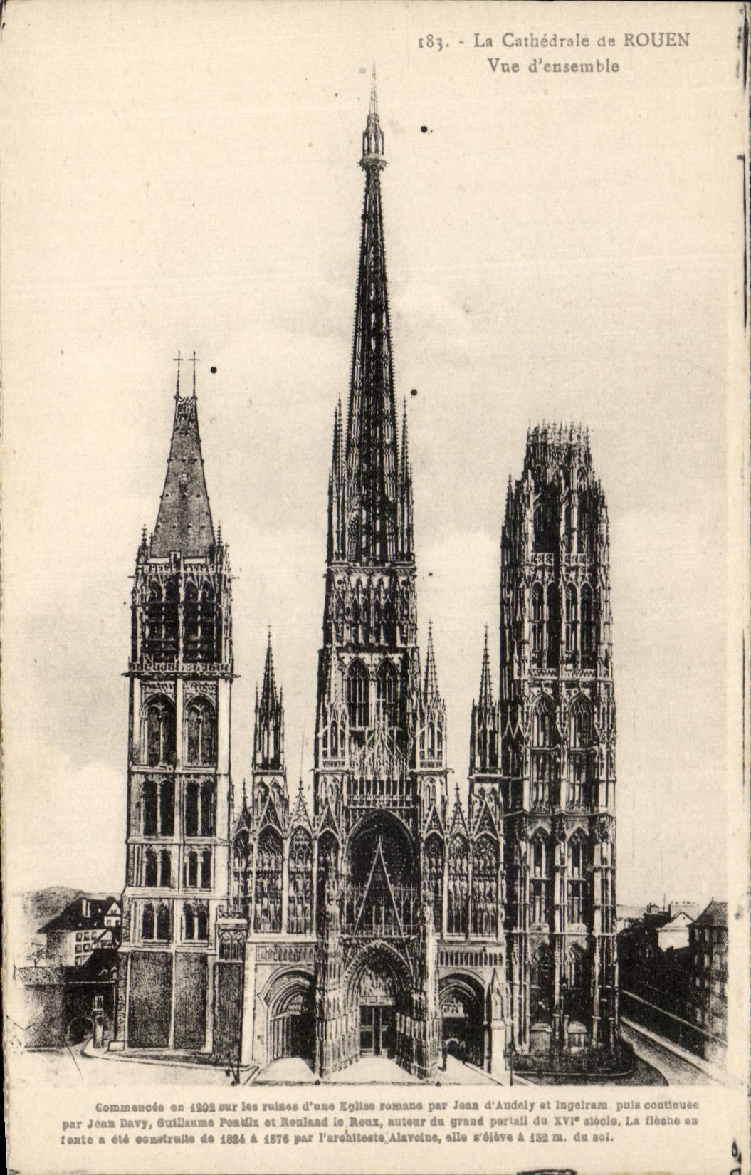 CPA La Cathedrale de Rouen Vue d'ensemble