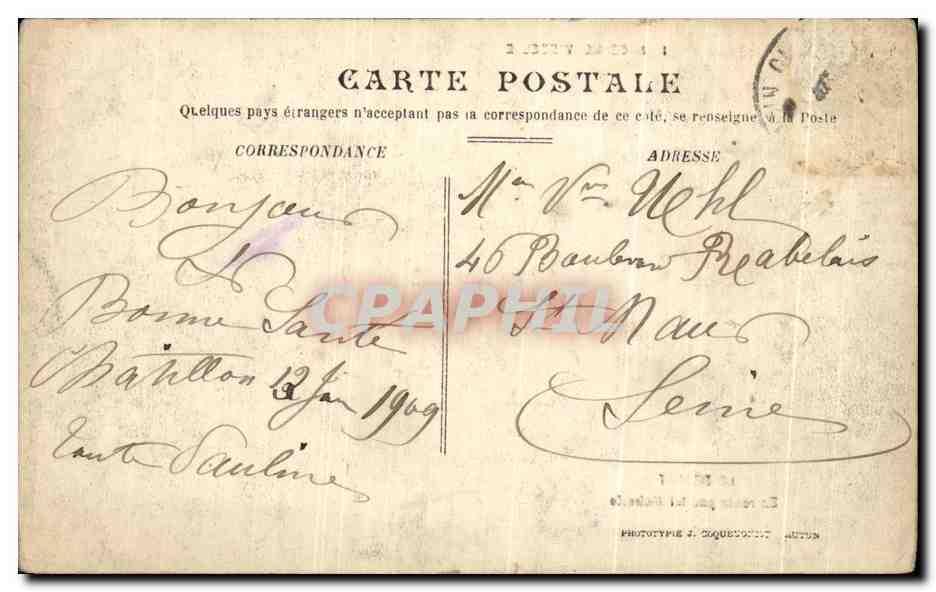 Noce Morvandelle — Le Départ — Éditeur : J. Coquetot, Autun — Reverso